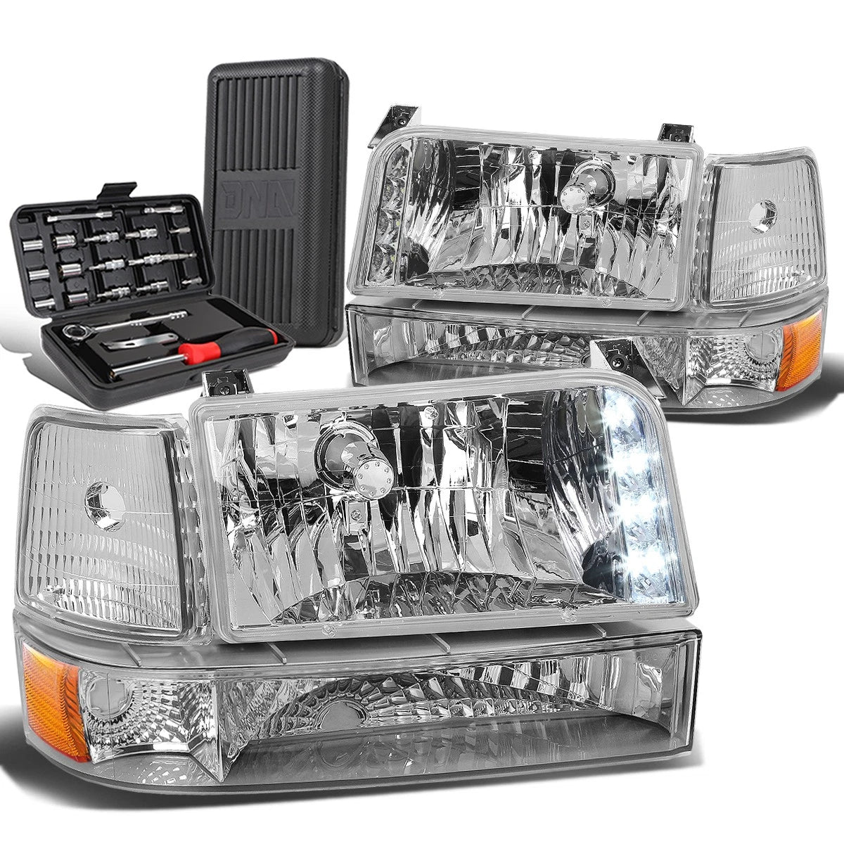 For 1992-1996 Ford F-series Led Drl Chrome Amber | Built Supply Co
