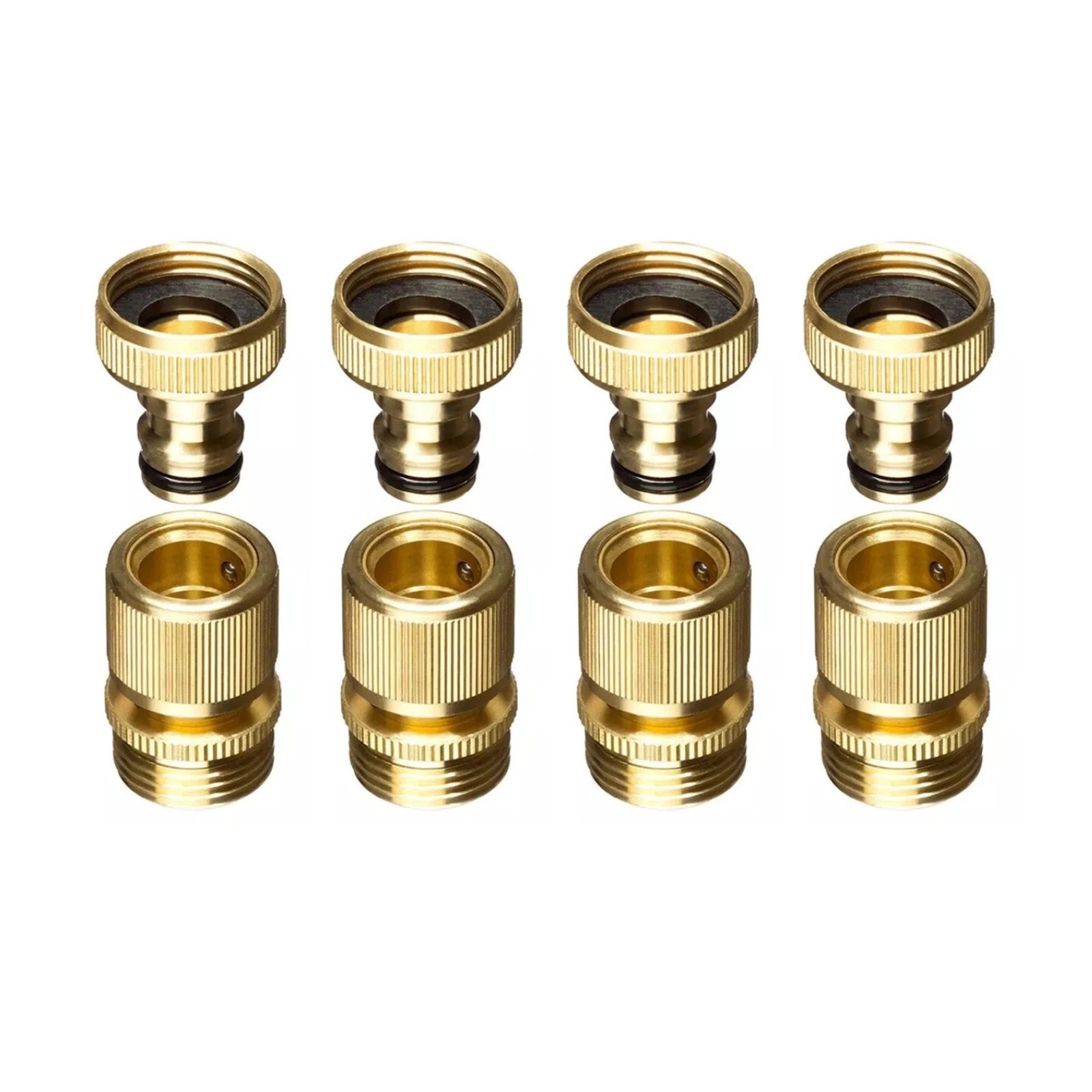4 Pair Garden Hose Quick Connector Assembly Kit About 25mm 3/4" Ght