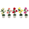 Plastic Realistic Rose In Pot For Wedding Decor Home Office Interior