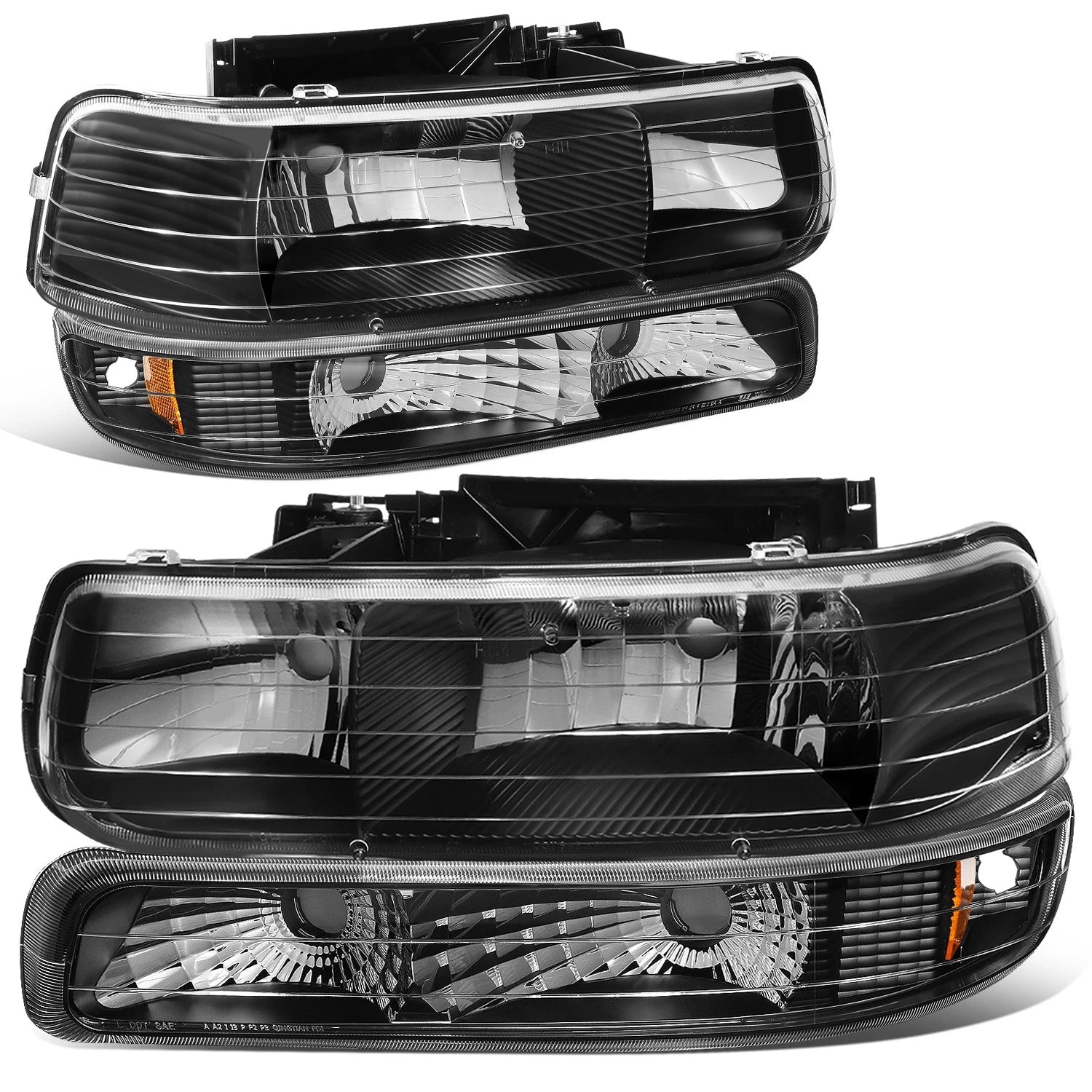 For 1999-2002 Chevy Silverado Black Housing Amber | Built Supply Co