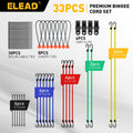 33PC Bungee Cords Set 10" 18" 24" 32" 40" Cable Ties Canopy Tarp Ball