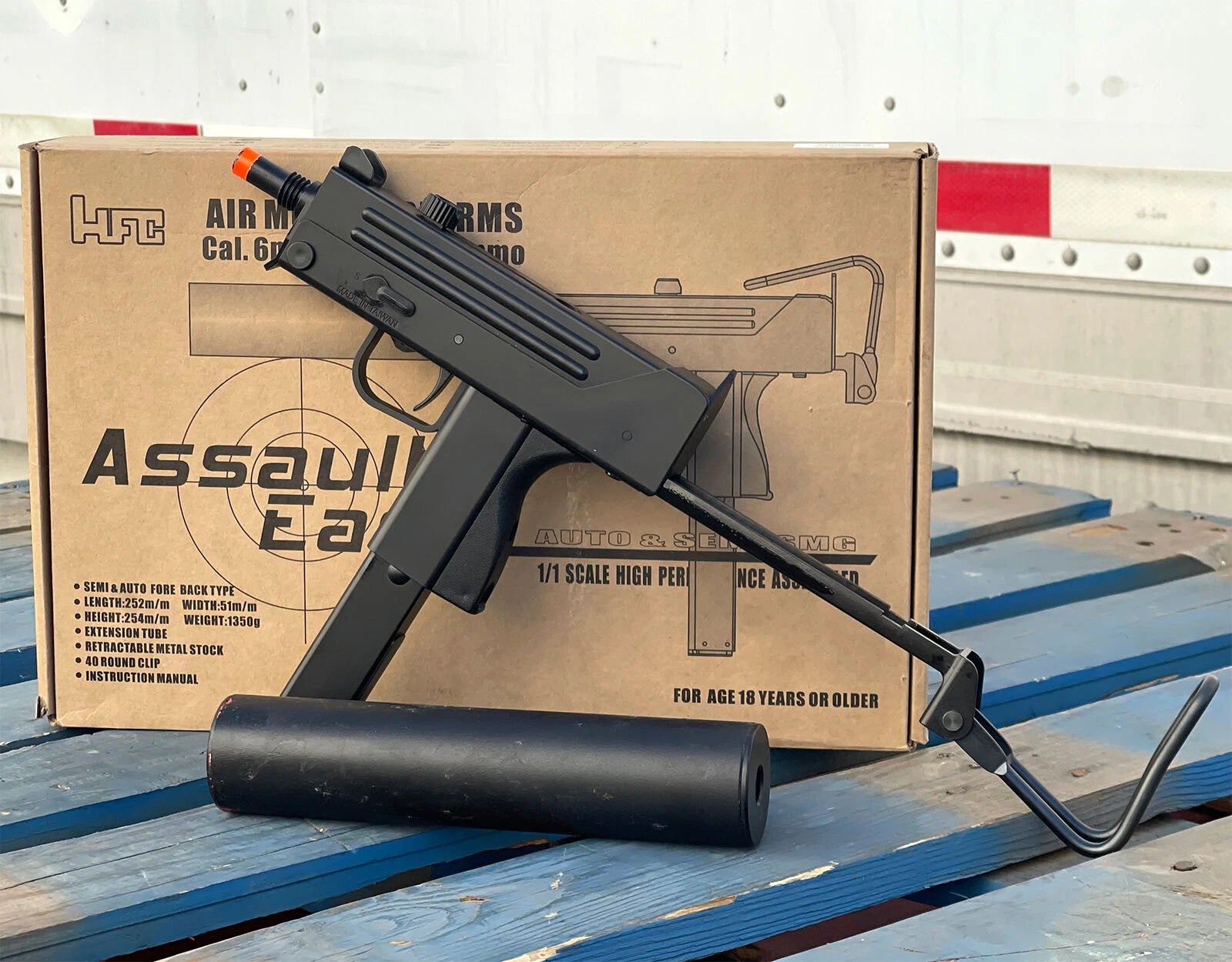 Full Semi Auto Smg Mac 11 Gas Blowback Tsd Metal Airsoft Rifle W/mock
