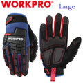 WORKPRO Large Heavy Duty Work Gloves Synthetic Leather Impact Working