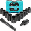 DURATECH 1/2" Dr Impact Socket Set 12PC SAE Sockets