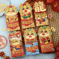 Set of 6 Chinese New Year of Dragon Red Envelope Lucky Money Bag