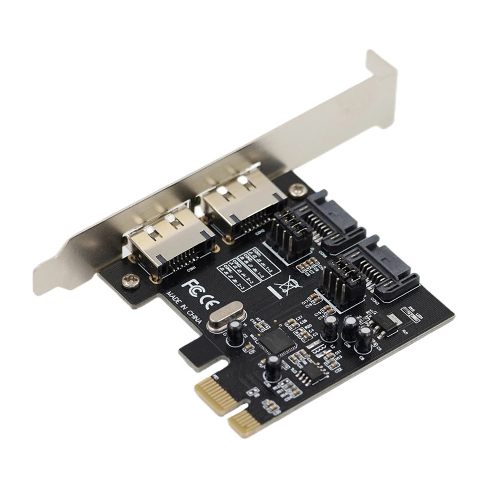 Pci-e Sata 3.0 Expansion Card With 2 Sata + 2 Esata Ports For Asm1061