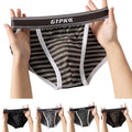 Comfortable Men Striped Briefs Low Waist Soft Breathable Underwear 3xl