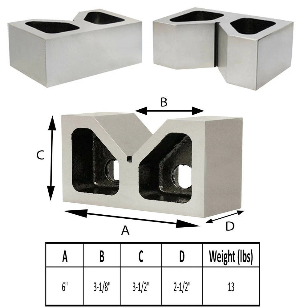 Pair Of Cast Iron Vee Blocks 6 Inch Parallels Measuring Tools
