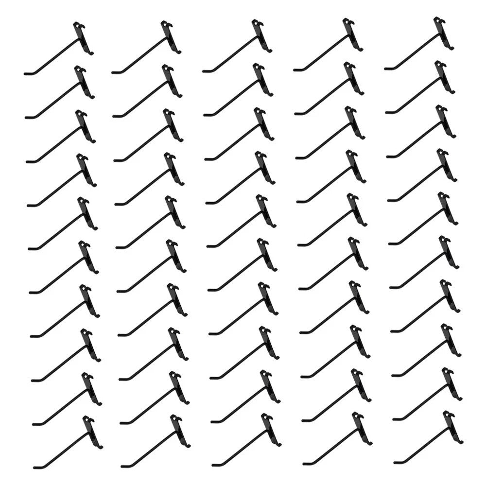 6 Inch Gloss Black Metal Wire Gridwall Hooks Grid Panel Display Hanger