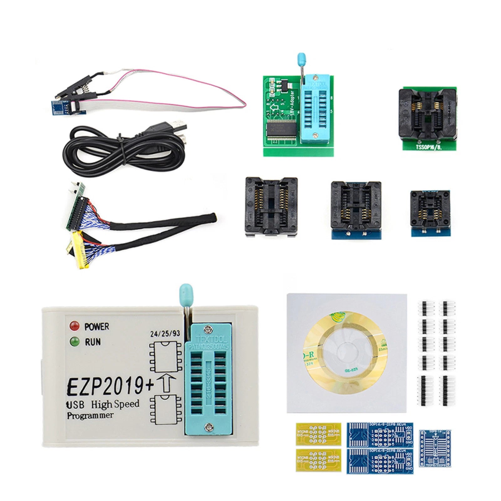 Ezp2019 High Speed Spi Programmer Sop8 Adapter 24 25 93 Eeprom 25