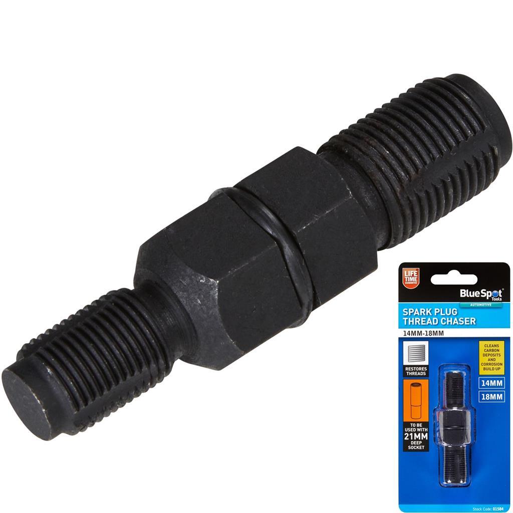 BlueSpot Spark Plug Re-Thread Chaser Kit  14mm 18mm Thread Cleaning Set