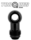 An -8 (an8 an 08) 10.5mm Eye Banjo Adapter in Black