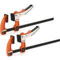 Jorgensen 2 Pack 12'' Bar Clamp Set Quick Release Gear 600 lbs Load Alloy Steel