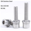 Round Head Hexagon Socket Screws & Washers Set 304 Stainless Steel