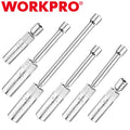 WORKPRO 6PCS Magnetic Swivel Spark Plug Socket Set 12PT 9/16"-13/16" 14MM Socket