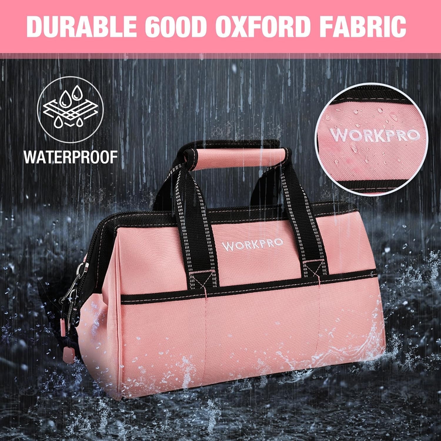 WORKPRO 13" Pink Tool Bag by WORKPRO