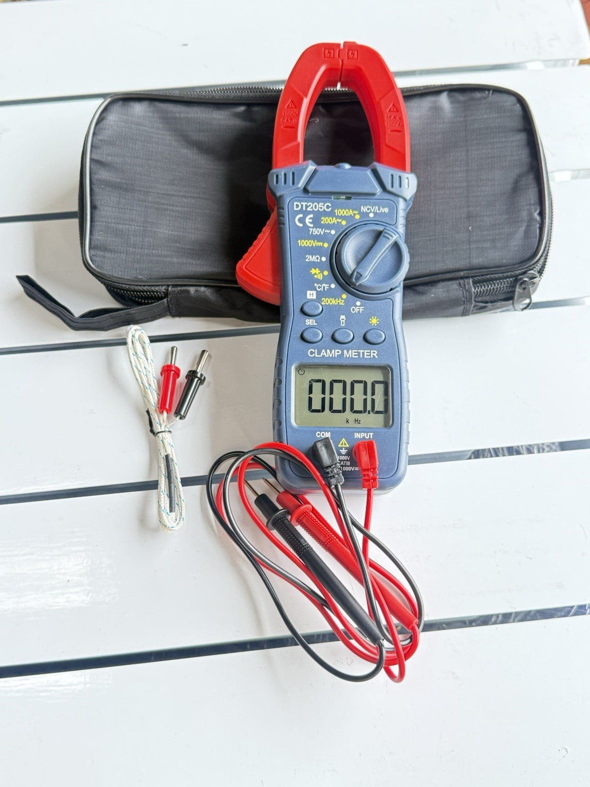 Digital Multimeter Tester AC DC Volt Ohm Amp Clamp Meter Auto Range LCD 750V