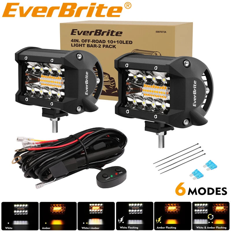 Everbrite 4" 60W Led Pods Off Road Light Pods White | Built Supply Co