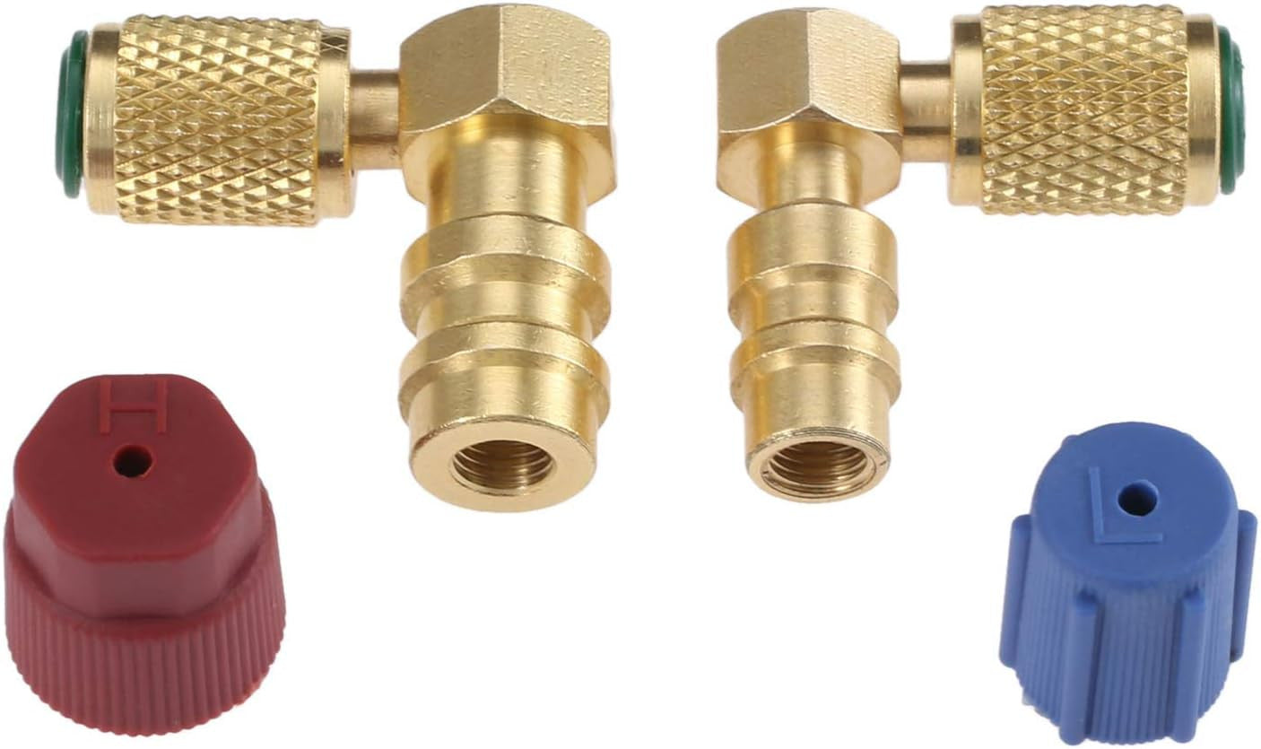R12 to R134 a High/Low AC Fitting Port Retrofit Conversion Adapter
