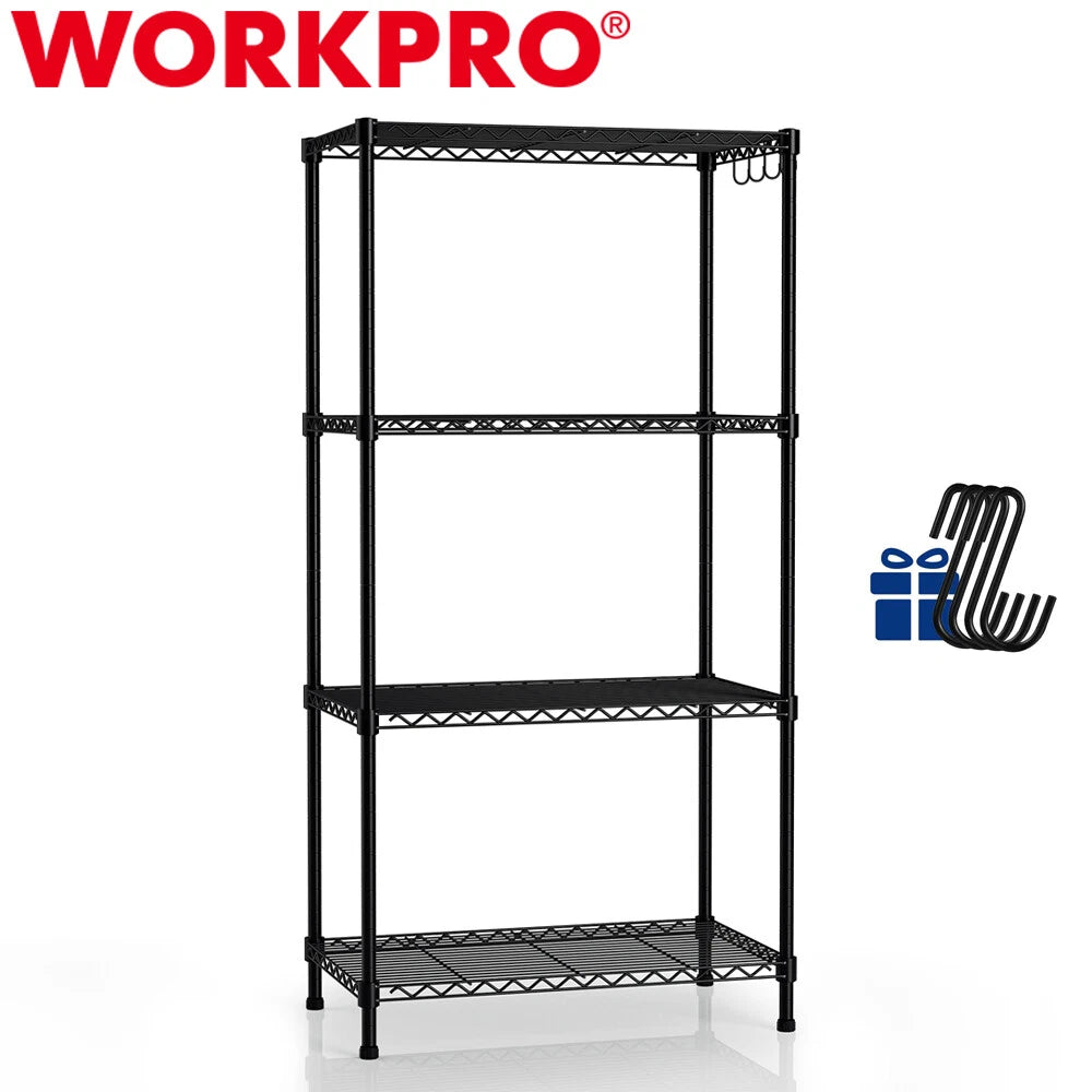 Workpro Storage Shelves 4 Tiers Shelving Units Garage Wire Rack