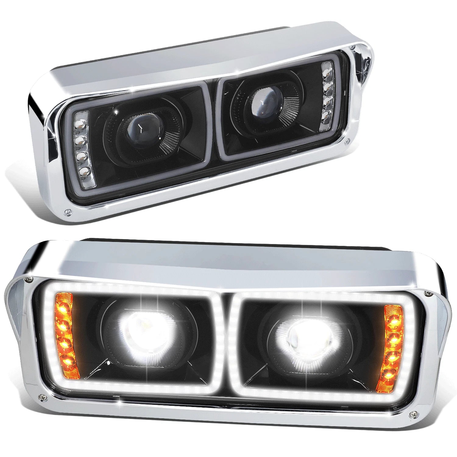 Fit 81-19 Freightliner Kenworth Black Full Led Drl | Built Supply Co