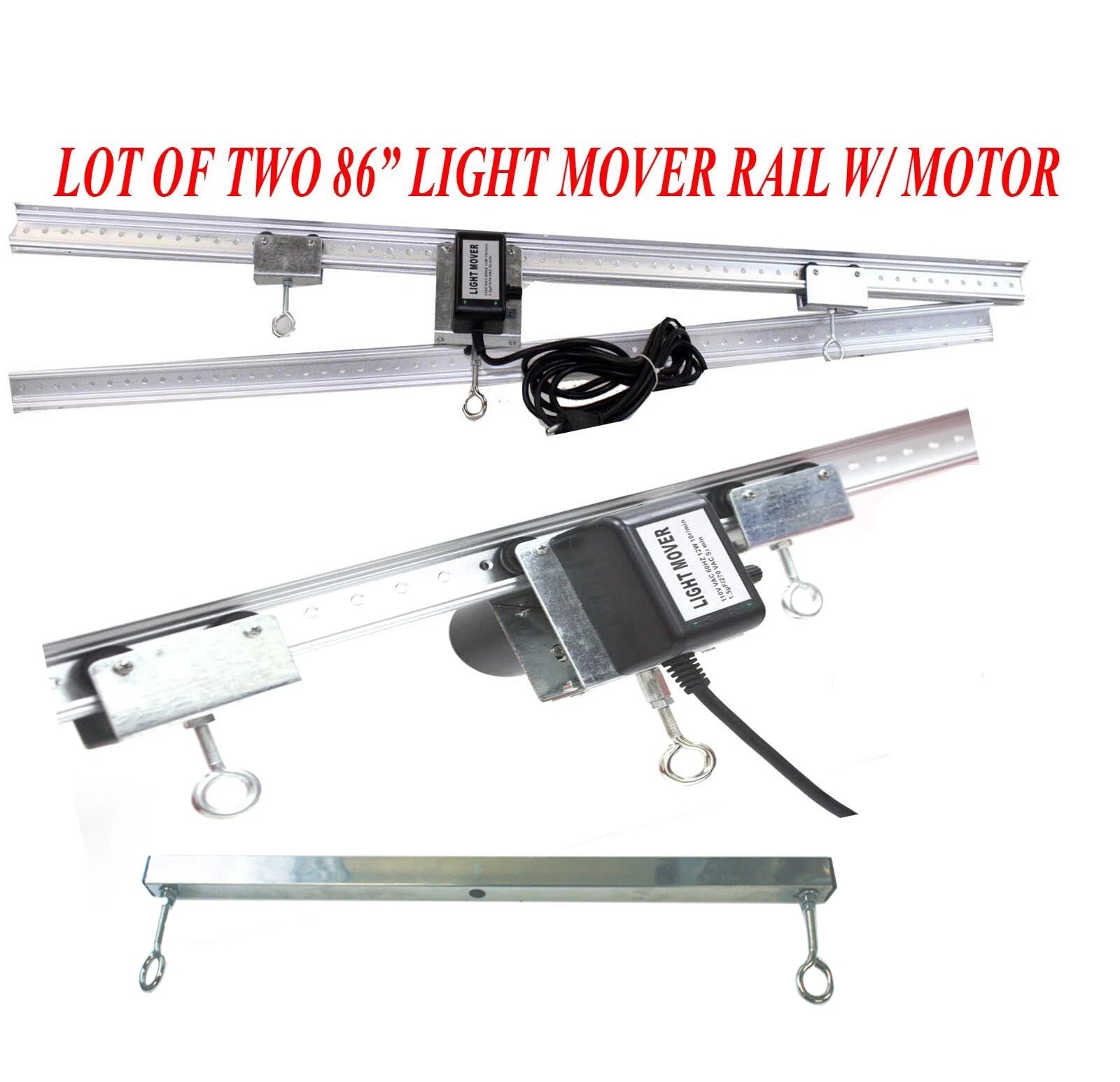Lot Two 83" Light Track Rail Motor Grow Light Mover For Led De Gavita