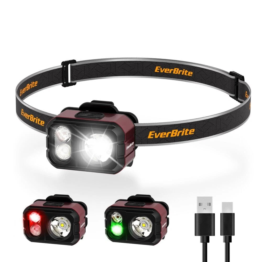 Everbrite Led Rechargeable Headlamp 7 Modes White/red/gree<wbr/>n