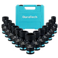 Duratech 1/2" Impact Swivel Socket Set Shallow Wobble Socket 10-24mm