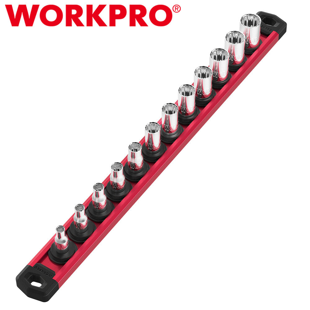 WORKPRO 1/4 Drive Magnetic Socket Organizer Heavy Duty