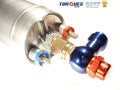 An -8 (an8) Banjo Adapter and Cap Blue / Red Fits Bosch 044 Fuel Pump