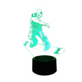 7 Color Changing 3d Snowboarding Night Light Led Desk Lamp Touch Room
