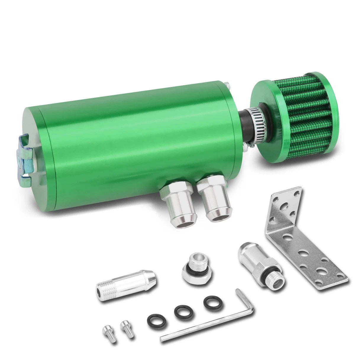 Green 5.5"x2.4" Aluminum Engine Oil Catch Tank 140ml+filter Fit