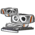 Chrome Dual Halo Projector Head+bumper+fo<wbr/>g | Built Supply Co