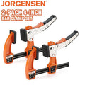 Jorgensen 4" Bar Clamp Set 2-Pack Quick Release 600lbs