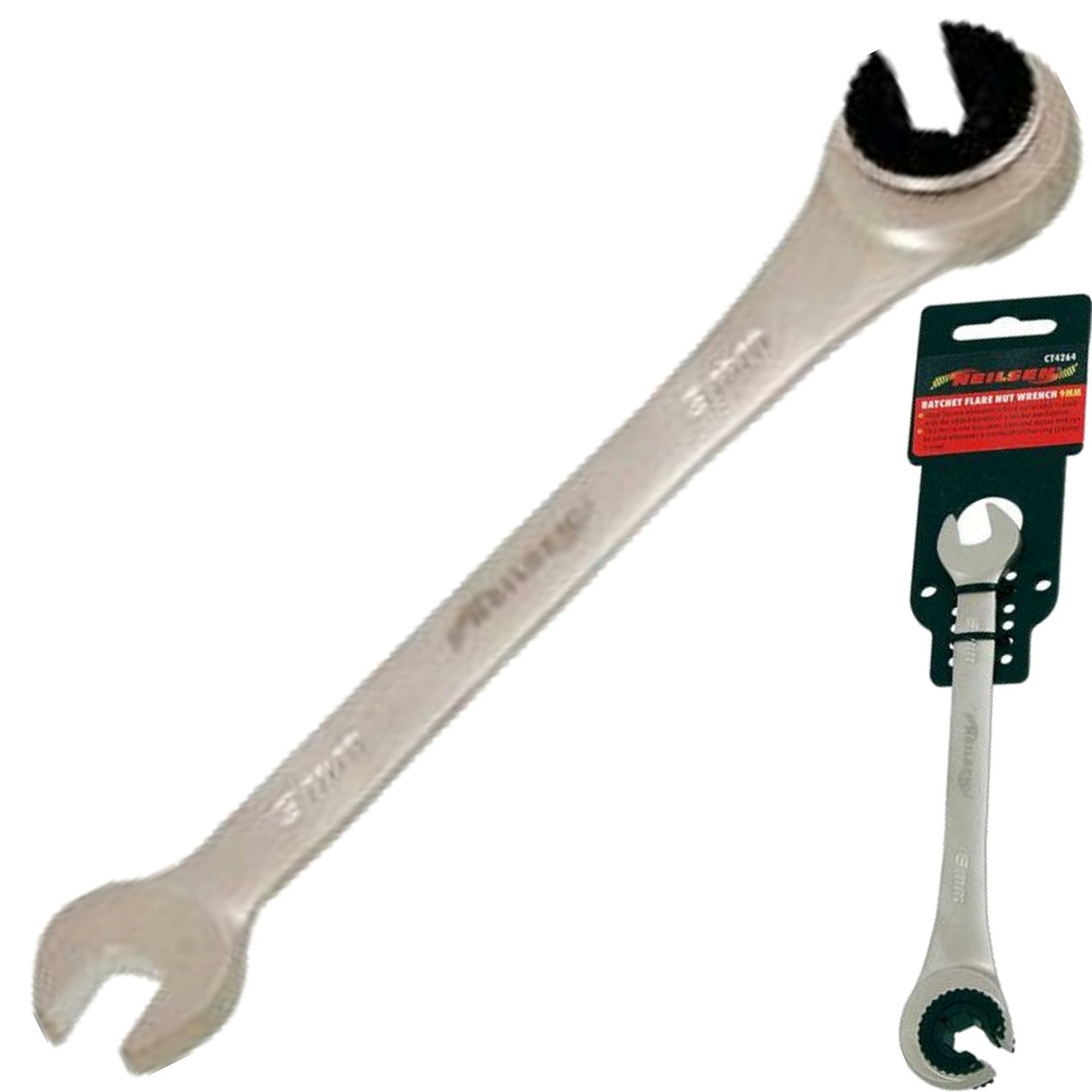 Neilsen 9mm Flare Nut Wrench - Ratchet & Standard Open Ended by Neilsen