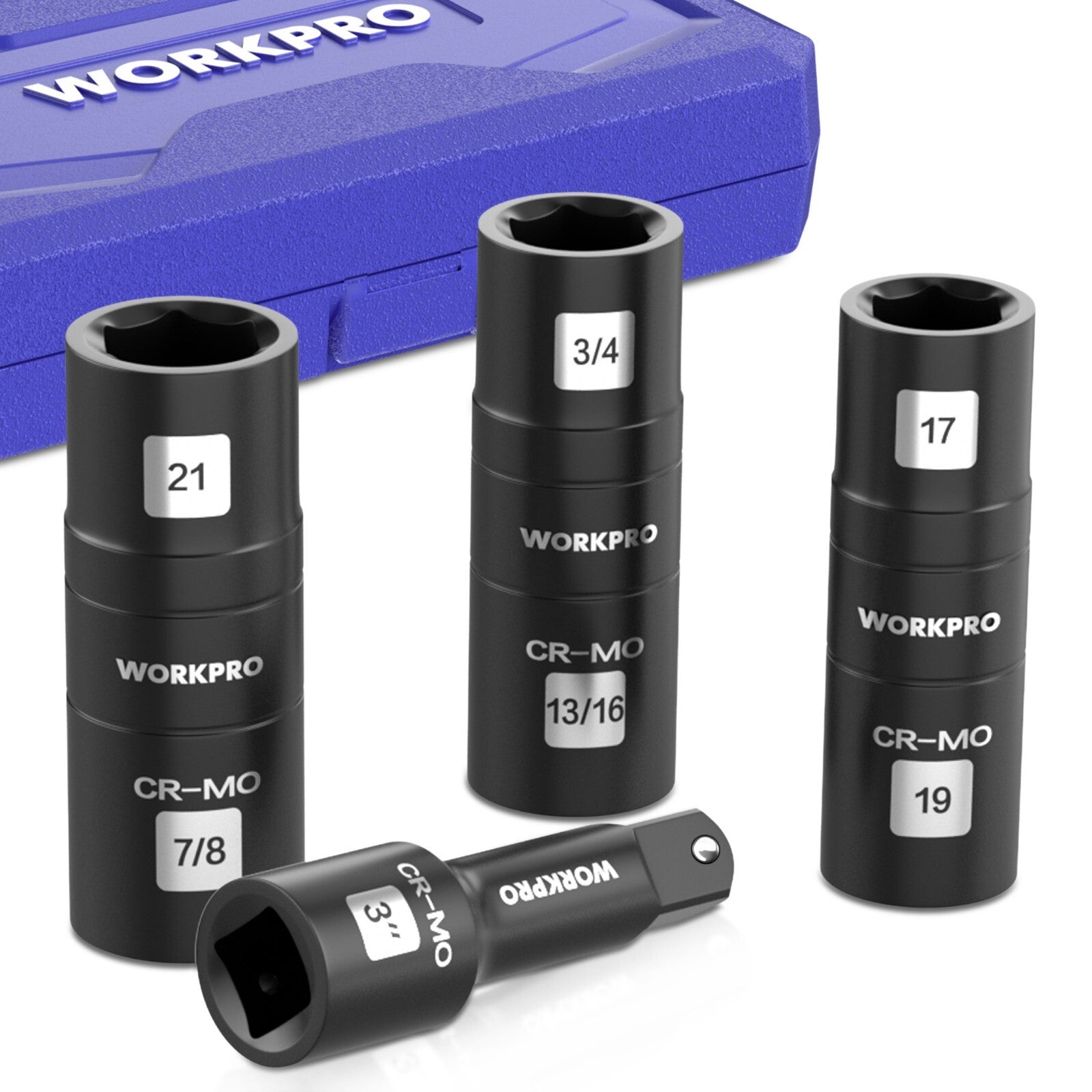 WORKPRO 4PCS Impact Socket Set 1/2" Drive, Lug Nut Socket Set by WORKPRO
