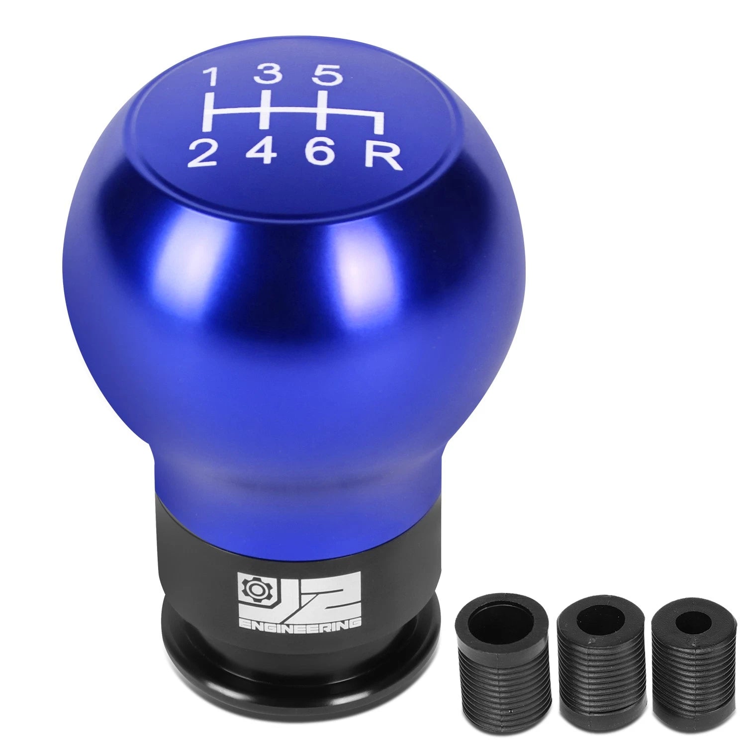 J2 Universal Aluminum Shift Knob Blue Teardrop Shape Style W/ Thread