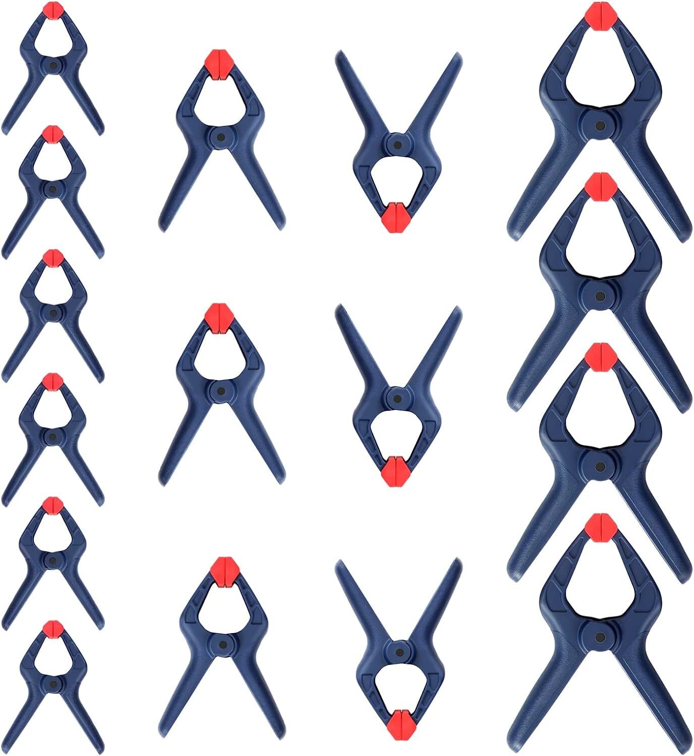 16Piece Spring Clamp Set Nylon Spring Clamp Set 4PC 6-1/2" 6PC 4-1/2"