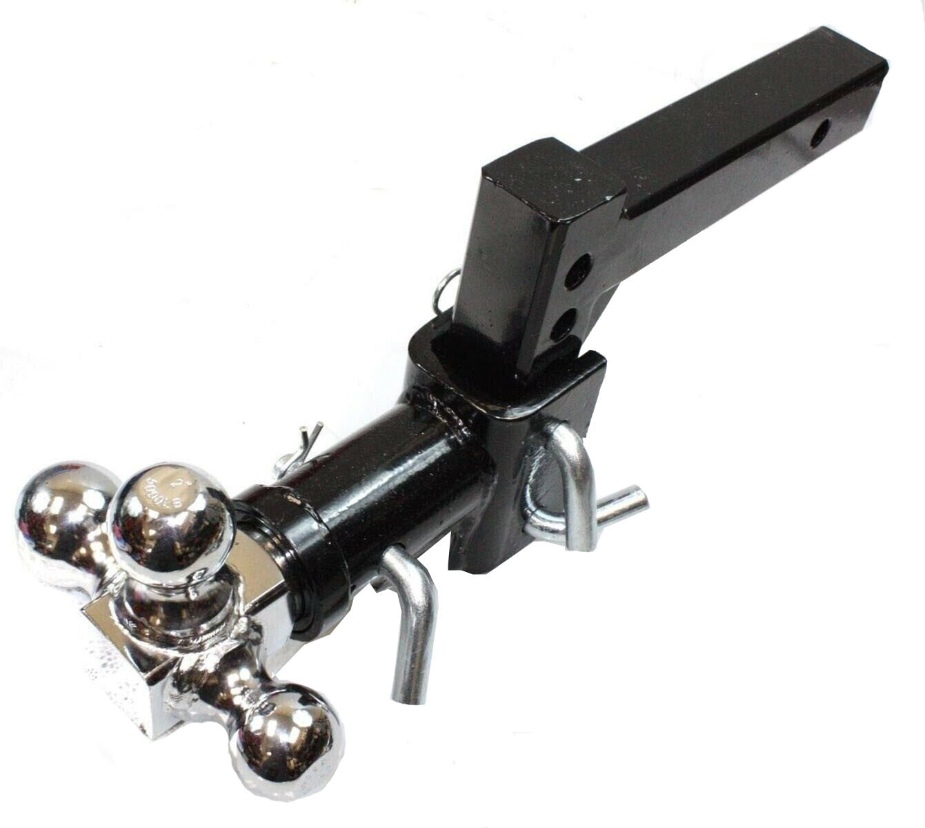 Tri Swivel 3-BALL Adjustable 6" Drop Raise Trailer Tow Hitch Mount 7500lbs