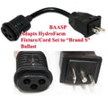 Baasp 8" Plug Adapter Cord Hydrofarm Fixture Cord To Brand S Ballast