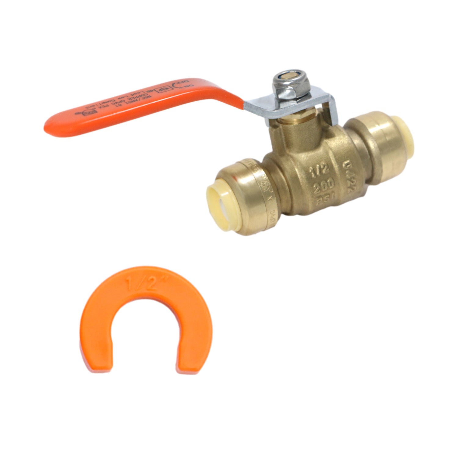 1 Pack XFITTING 1/2" Push Fit Ball Valve w. Removing Cl