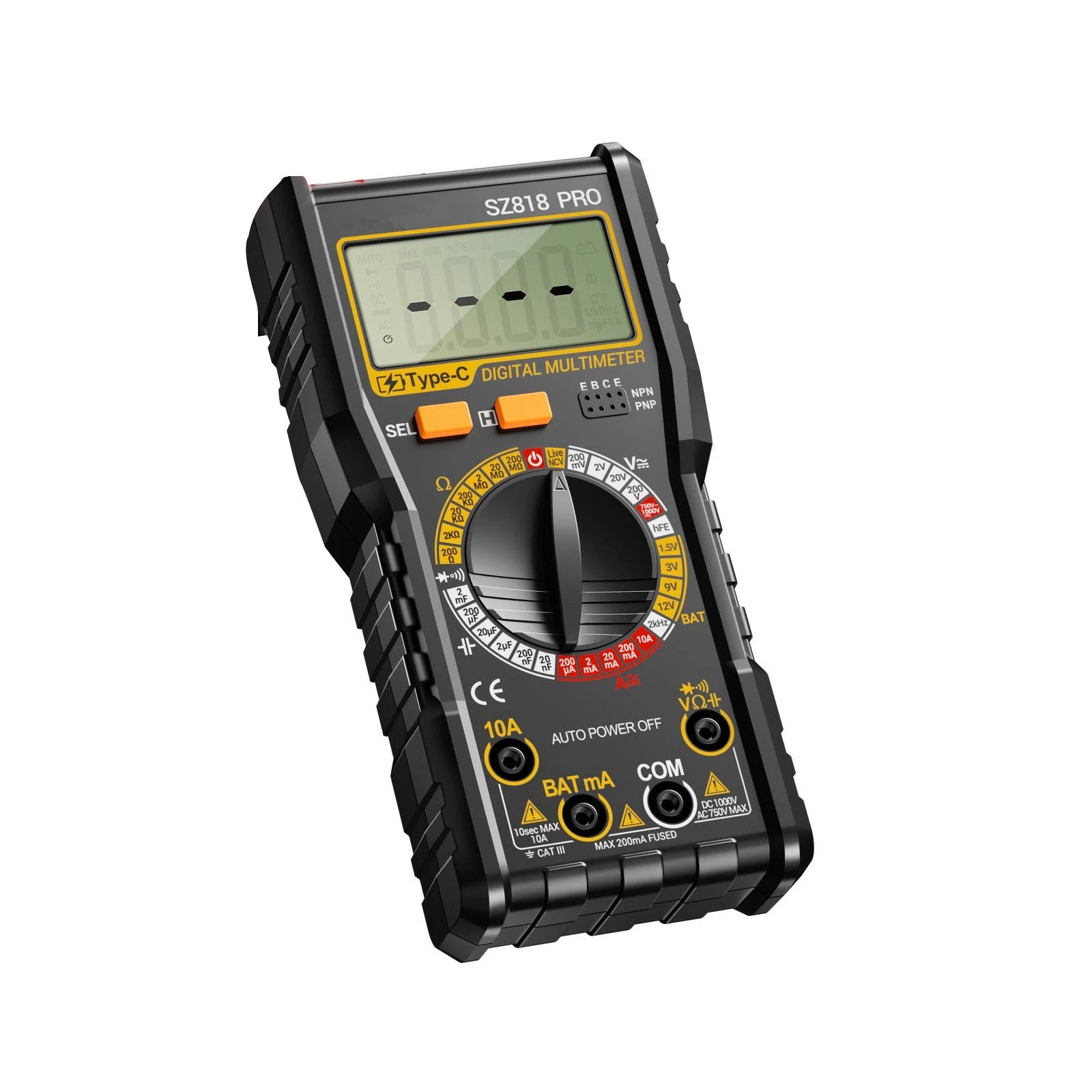 Digital Multimeter Voltmeter Ohmmeter Ammeter Ncv Rechargeable Safe