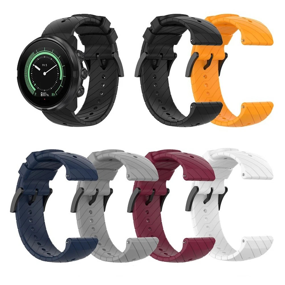 7 Colors Optional 24mm Silicone Watch Bracelet Wristband Strap For