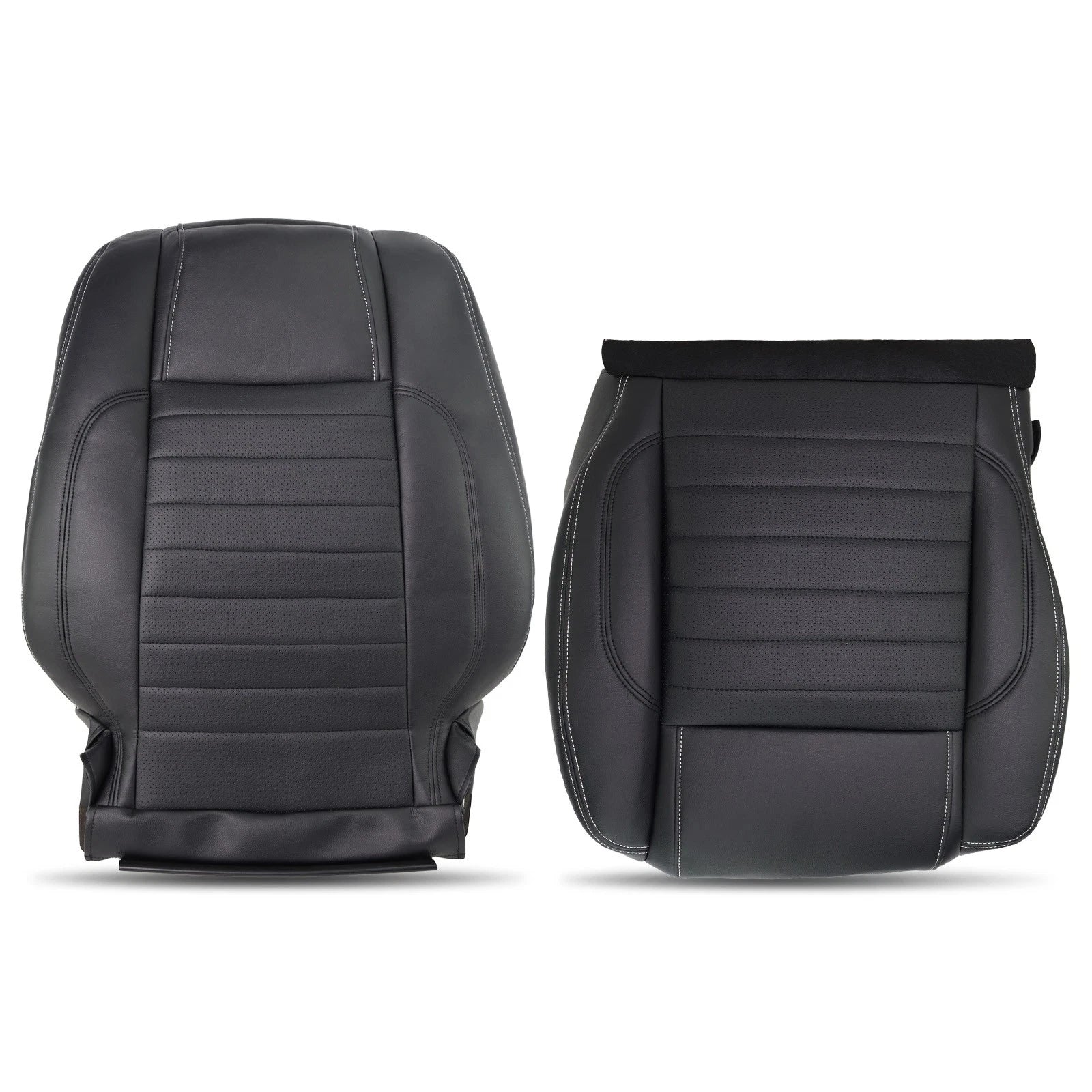 Driver Left Seat Cover for Ford Mustang GT Coupe 2010-2014 Black Leather