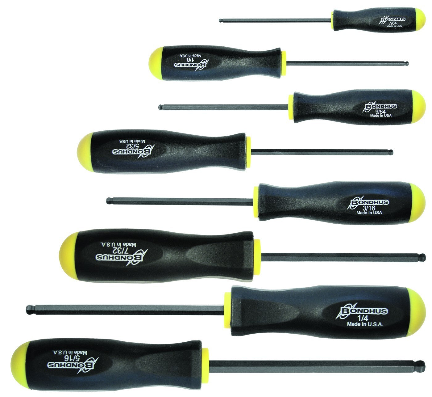 Bondhus 8pc Ball End Hex Screwdriver Set