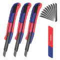 Workpro 2-in-1 Utility Knife Retractable Metal Box Cutter Exacto