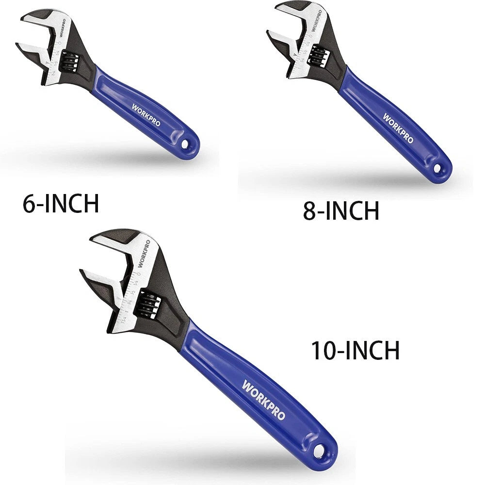 Workpro Adjustable Wrench Cr-v Steel Wrench Metric & Sae Scales Wide