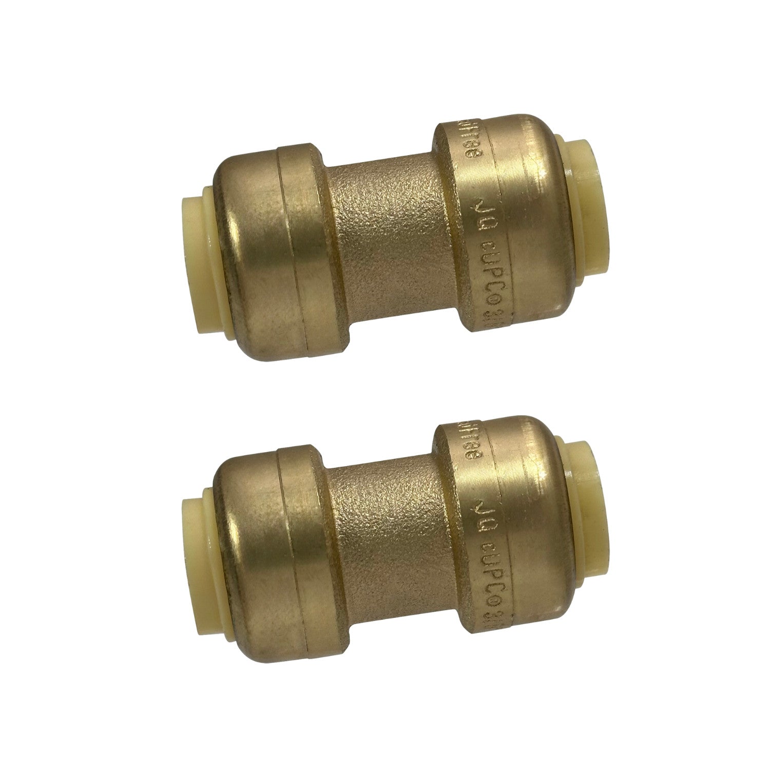 XFITTING 3/8" x 3/8" Push Fit Coupling 2 Pack Brass