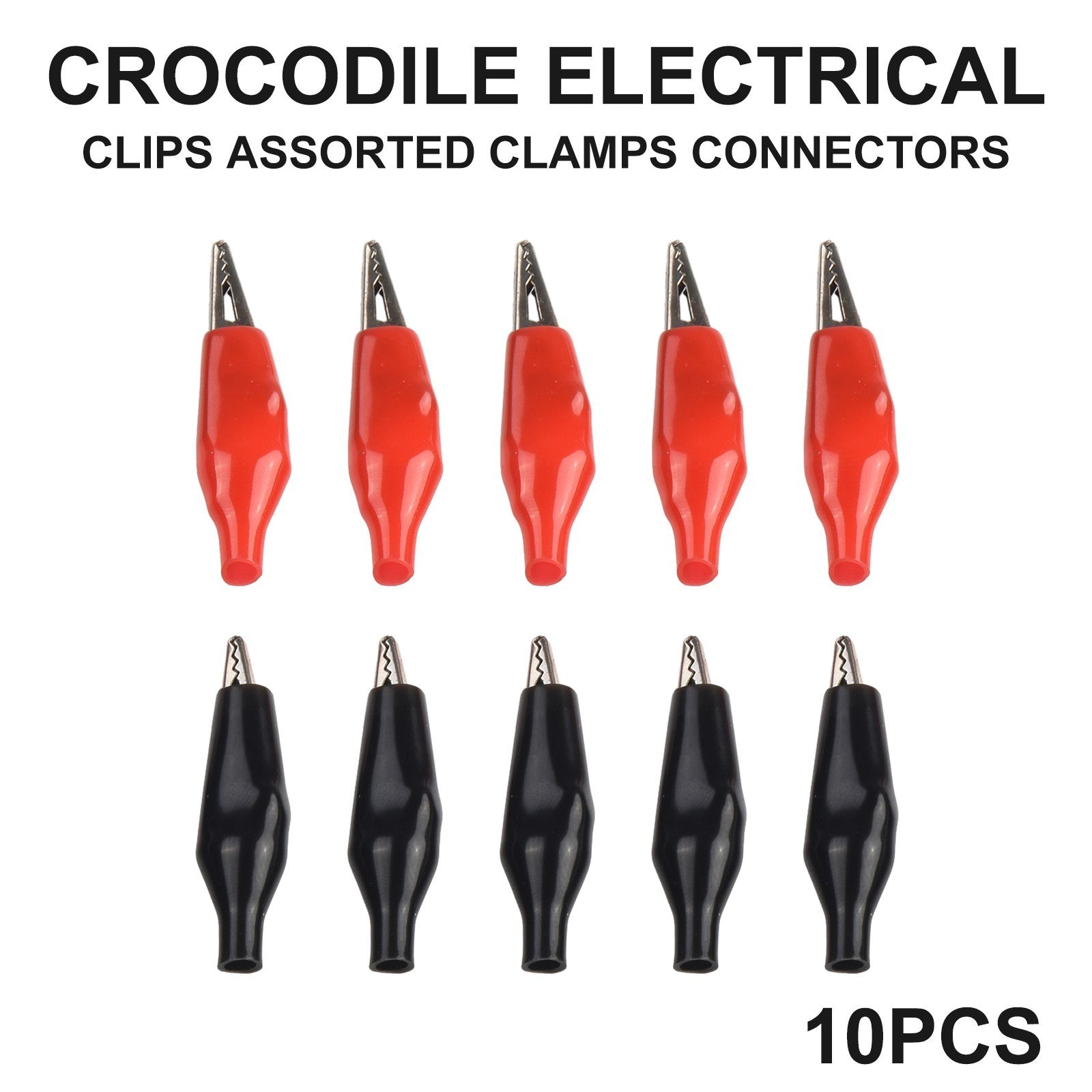 10x 5A Insulated/Crocodile Clips Electrical Battery Connectors ClampsOpens in a 