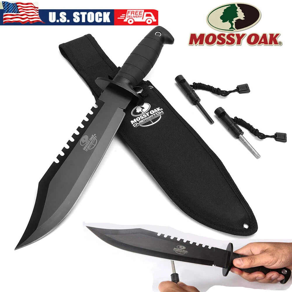 Mossy Oak Survival Hunting Knife W/sheath 15'' | Built Supply Co